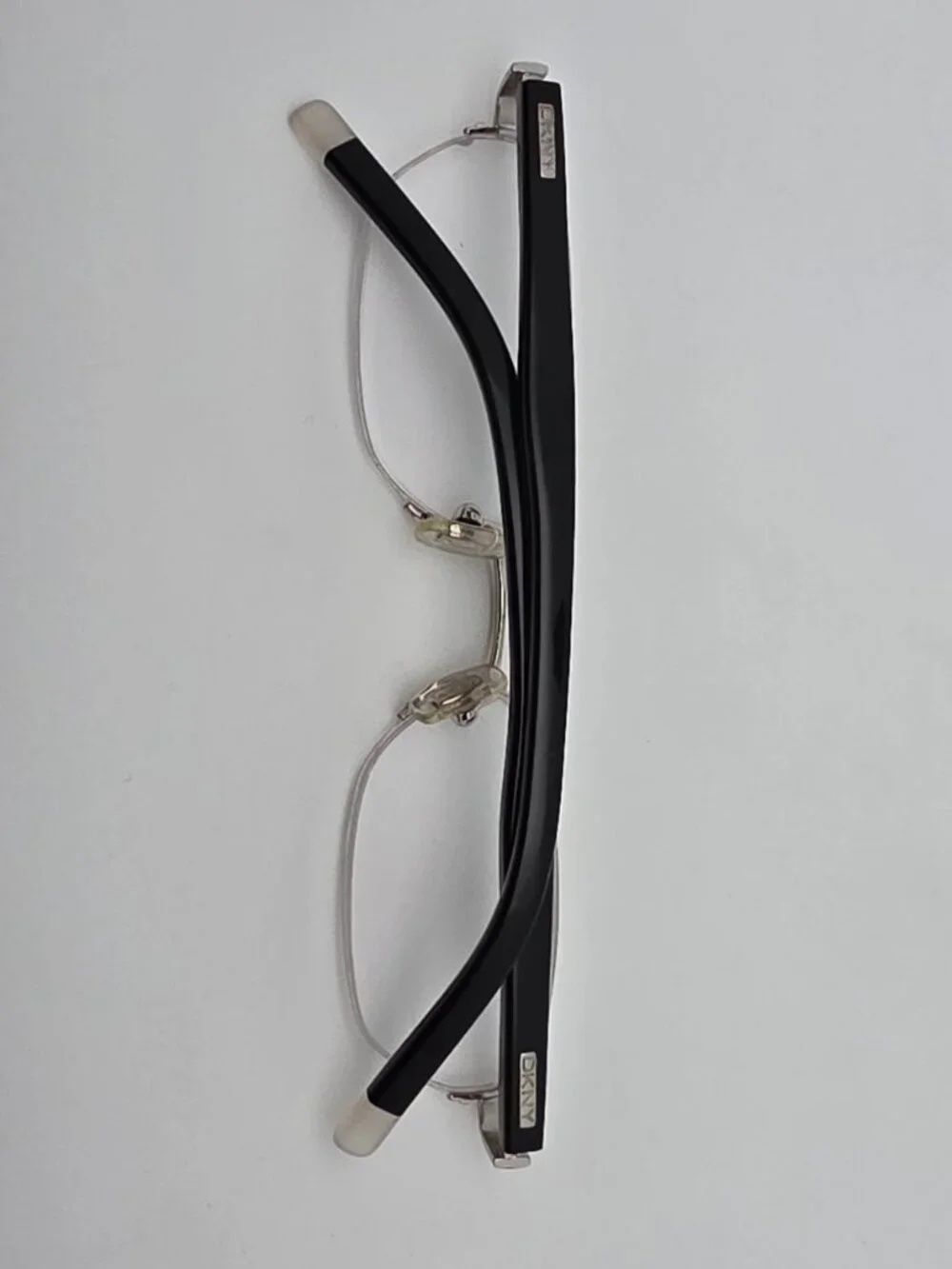 DKNY DY5514 1002 Silver Black Semi Rimless Eyeglasses Frame w/ Case 49-19-130